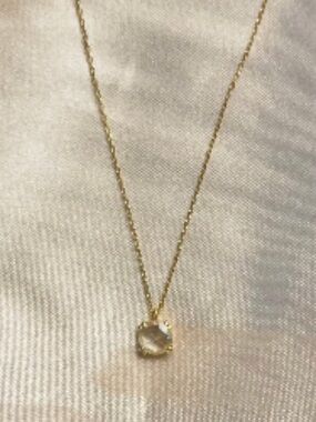 Delicate Gold White Sapphire Pendant Necklace